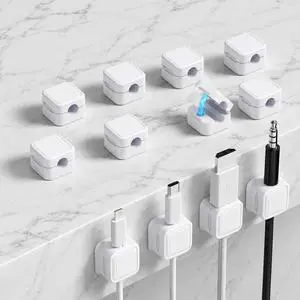12 Pack Magnetic Cable Clips, Adhesive Cord Organizer for Desk, Cable Management Clips for Home Office Car, Desk Accessories for USB Charger, HDMI, Ethernet Cables 12 Pack Magnetic Cable Clips, Adhesive Cord Organizer for Desk, Cable Management Clips for Home Office Car, Desk Accessories for USB Charger, HDMI, Ethernet Cables
