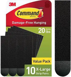 20 lb XL 10 Pairs Heavyweight Picture Hanging Strips (20 Strips), Damage-Free Hangers for Picture Frames, No Tools Required, Ideal for Home Room Wall Decor, Black Adhesive 20 lb XL 10 Pairs Heavyweight Picture Hanging Strips (20 Strips), Damage-Free Hangers for Picture Frames, No Tools Required, Ideal for Home Room Wall Decor, Black Adhesive
