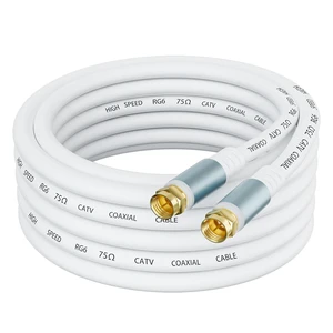 White RG6 Coaxial Cable 25ft Super Speed Internet, Broadband and Digital TV Aerial, Satellite RG6 Coaxial Extension Cable White RG6 Coaxial Cable 25ft Super Speed Internet, Broadband and Digital TV Aerial, Satellite RG6 Coaxial Extension Cable