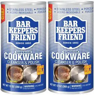 Cookware Cleanser & Polish (2 x 12 oz) Stainless Steel Cleaner & Degreaser for Pots, Pans, Bakeware & Grills - Removes Sticky Residue, Rust Stains & Lime Deposits Cookware Cleanser & Polish (2 x 12 oz) Stainless Steel Cleaner & Degreaser for Pots, Pans, Bakeware & Grills - Removes Sticky Residue, Rust Stains & Lime Deposits