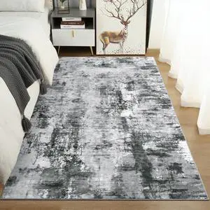 4x6 Grey Area Rug for Bedroom Bedside, Washable Entryway Rugs for Kitchen, Living Room, Home Office, Gray Abstract Non Slip Faux Wool Flodable Carpet for Dorm, Dining Room Table, Nursery 4x6 Grey Area Rug for Bedroom Bedside, Washable Entryway Rugs for Kitchen, Living Room, Home Office, Gray Abstract Non Slip Faux Wool Flodable Carpet for Dorm, Dining Room Table, Nursery
