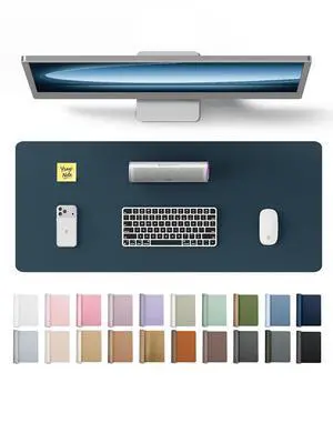 Leather Desk Protector, Office Mat, Large Mouse Mat, Non-Slip PU Leather Blotter, Laptop Desk Mat, Waterproof Writing Pad for Office and Home (Dark Blue, 23.6" x 13.8") Leather Desk Protector, Office Mat, Large Mouse Mat, Non-Slip PU Leather Blotter, Laptop Desk Mat, Waterproof Writing Pad for Office and Home (Dark Blue, 23.6" x 13.8")