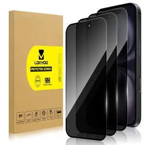 3 Pack Privacy Screen Protector for iPhone 16, Anti-Spy Glass 3 Pack Privacy Screen Protector for iPhone 16, Anti-Spy Glass