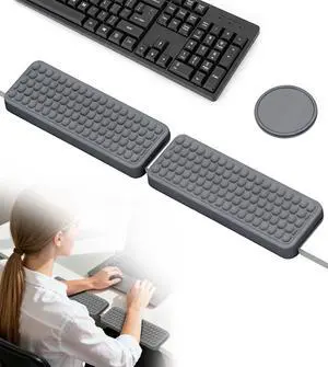 L-Shaped Wrist Rest for Computer Keyboard, Memory Foam Elbow Wrist Pad with Non-Slip Ergonomic Wrist Support for Keyboard Arm Rest Easy Typing, Pain Relief, Laptop, Gaming (Grey) L-Shaped Wrist Rest for Computer Keyboard, Memory Foam Elbow Wrist Pad with Non-Slip Ergonomic Wrist Support for Keyboard Arm Rest Easy Typing, Pain Relief, Laptop, Gaming (Grey)