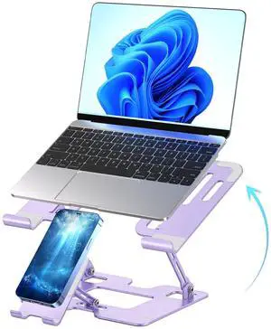 Ergonomic 2-in-1 Purple Laptop Phone Stand for Desk, Adjustable Riser, Sturdy and Portable, Fits All Laptops and Phone (Purple) Ergonomic 2-in-1 Purple Laptop Phone Stand for Desk, Adjustable Riser, Sturdy and Portable, Fits All Laptops and Phone (Purple)