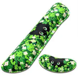 Enlarge Keyboard Wrist Rest, Memory Foam Wrist Cushion for Desk Mats Support, Typing Pain Relief Keyboard Mouse Pad Rests Set with Non-Slip Base for Gaming Laptop Computer, Anime Grass Cat Enlarge Keyboard Wrist Rest, Memory Foam Wrist Cushion for Desk Mats Support, Typing Pain Relief Keyboard Mouse Pad Rests Set with Non-Slip Base for Gaming Laptop Computer, Anime Grass Cat