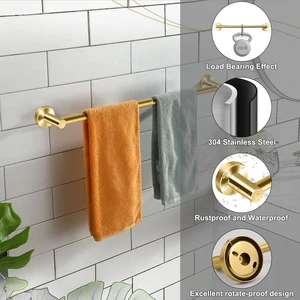 2Pcs Adjustable Stainless Steel Towel Racks for Bathroom 13.18-24In Rustproof Single Towel Bar Wall Mounted, Sturdy & Space-Saving Towel Holder Rod for Bathroom Accessories, Gold 2Pcs Adjustable Stainless Steel Towel Racks for Bathroom 13.18-24In Rustproof Single Towel Bar Wall Mounted, Sturdy & Space-Saving Towel Holder Rod for Bathroom Accessories, Gold