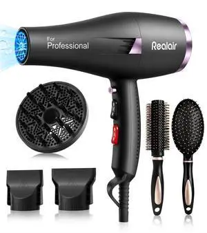 Salon Hair Dryer, Professional Blow Dryer AC Motor with Diffuser for Women and Men, 5X Fast Drying, Powerful and Quiet Hair Blow Dryer for Fast & Easy Styling (1875 Watts) Salon Hair Dryer, Professional Blow Dryer AC Motor with Diffuser for Women and Men, 5X Fast Drying, Powerful and Quiet Hair Blow Dryer for Fast & Easy Styling (1875 Watts)