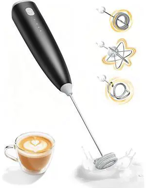 Milk Frother Handheld,Portable Electric Drink Mixer/Wand,Egg Whisk-Black Milk Frother Handheld,Portable Electric Drink Mixer/Wand,Egg Whisk-Black
