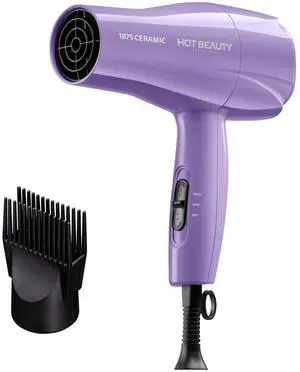 1875 Ceramic Hair Dryer, Powerful Fast Drying, Multi-Setting with Comb Attachment, Additional Detangler Included, Slide Bar Switch, Compact for Home & Travel (Purple) 1875 Ceramic Hair Dryer, Powerful Fast Drying, Multi-Setting with Comb Attachment, Additional Detangler Included, Slide Bar Switch, Compact for Home & Travel (Purple)