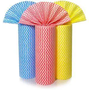 Disposable Cleaning Cloths Wipe Roll, Dish Wash Cloths, Cleaning Washcloth Towel for Kitchen Bathroom Furniture and Car, One-Hand Tearing (Pack of 3-Rolls, 150-Sheets Total) Disposable Cleaning Cloths Wipe Roll, Dish Wash Cloths, Cleaning Washcloth Towel for Kitchen Bathroom Furniture and Car, One-Hand Tearing (Pack of 3-Rolls, 150-Sheets Total)