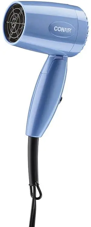 Travel Hair Dryer, 1600W Compact Dual Voltage Blow Dryer with Folding Handle, Blue, 124NL Travel Hair Dryer, 1600W Compact Dual Voltage Blow Dryer with Folding Handle, Blue, 124NL