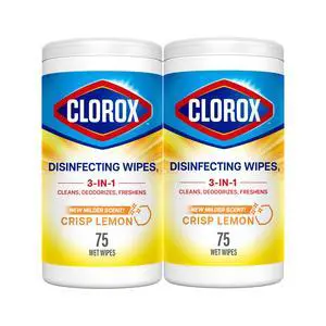 Disinfecting Wipes Back to School, Bleach Free, Crisp Lemon, 75 Count, Pack of 2 (Package May Vary) Disinfecting Wipes Back to School, Bleach Free, Crisp Lemon, 75 Count, Pack of 2 (Package May Vary)
