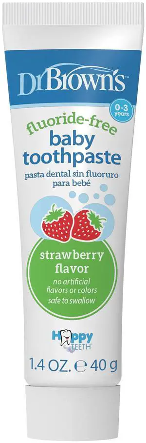 Fluoride-Free Baby Toothpaste, Infant & Toddler Oral Care, Strawberry, 1-Pack, 1.4oz/40g, 0-3 Years Fluoride-Free Baby Toothpaste, Infant & Toddler Oral Care, Strawberry, 1-Pack, 1.4oz/40g, 0-3 Years