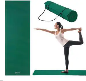 Essentials 1/4" Thin (6mm) Yoga & Pilates, Fitness & Exercise Mat with Easy-Cinch Carrier Strap Cusion Support For Fitness and Gym Workouts Essentials 1/4" Thin (6mm) Yoga & Pilates, Fitness & Exercise Mat with Easy-Cinch Carrier Strap Cusion Support For Fitness and Gym Workouts