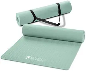 Circuit Fitness by 1/4-inch (6mm) Non Slip Multi-Purpose Exercise Yoga Mat with Carrying Strap - Mint Green Circuit Fitness by 1/4-inch (6mm) Non Slip Multi-Purpose Exercise Yoga Mat with Carrying Strap - Mint Green
