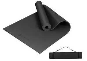 Yoga Mat with Carry Strap for Yoga Pilates Fitness and Floor Workout at Home and Gym 1/4 thick (Black Color) PSS91NH004A Yoga Mat with Carry Strap for Yoga Pilates Fitness and Floor Workout at Home and Gym 1/4 thick (Black Color) PSS91NH004A