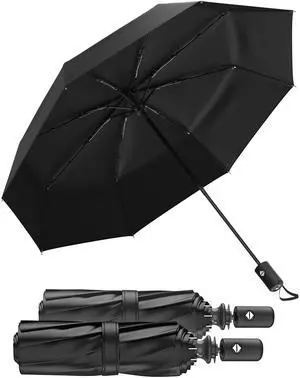 Windproof Compact Umbrellas for Rain - Strong Reinforced Fiberglass Rib Design & Auto Open & Close - Portable Folding Travel Umbrella - Lightweight & Packable for Women & Men, Easy Collapse Windproof Compact Umbrellas for Rain - Strong Reinforced Fiberglass Rib Design & Auto Open & Close - Portable Folding Travel Umbrella - Lightweight & Packable for Women & Men, Easy Collapse