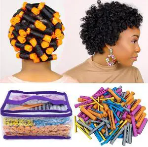 100pcs Hair Curling Rods Set - Plastic Cold Wave Rollers for Natural, Long or Short Hair Styling - Women's DIY Hairdressing Tools in Orange, Purple, Gray, Blue, Yellow 100pcs Hair Curling Rods Set - Plastic Cold Wave Rollers for Natural, Long or Short Hair Styling - Women's DIY Hairdressing Tools in Orange, Purple, Gray, Blue, Yellow