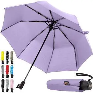 Compact Travel Size Umbrella for Rain, Sleek Design Fits Backpack, Purse and Carry On, Lightweight Under 1lb, One Click Open and Close, Wind Resistant, Durable Waterproof, Purple Compact Travel Size Umbrella for Rain, Sleek Design Fits Backpack, Purse and Carry On, Lightweight Under 1lb, One Click Open and Close, Wind Resistant, Durable Waterproof, Purple