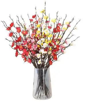 12 Pcs Artificial Plum Blossom Flowers 22" Fake Cherry Blossom Branches Faux Silk Plum Blossom Branches Arrangements for Vase Home Wedding Anniversary Dinning Table Spring Decor 12 Pcs Artificial Plum Blossom Flowers 22" Fake Cherry Blossom Branches Faux Silk Plum Blossom Branches Arrangements for Vase Home Wedding Anniversary Dinning Table Spring Decor