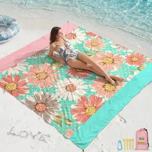 Beach Blanket Waterproof Sandproof 78''×81'' Suits1-4 Adults Compact Lightweight Oversized Sand-Free Blanket Large Picnic Mat for Beach Travel Camping Hiking Beach Blanket Waterproof Sandproof 78''×81'' Suits1-4 Adults Compact Lightweight Oversized Sand-Free Blanket Large Picnic Mat for Beach Travel Camping Hiking