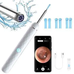 Ear Wax Removal, Soufyuane Ear Cleaner with Upgraded 1080p Camera, Ear Wax Removal Kit, Ear Camera Otoscope with Light, Ear Cleaning Kit for iPhone, iPad, Android Phones (White) Ear Wax Removal, Soufyuane Ear Cleaner with Upgraded 1080p Camera, Ear Wax Removal Kit, Ear Camera Otoscope with Light, Ear Cleaning Kit for iPhone, iPad, Android Phones (White)