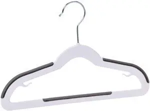 Plastic Kids Clothes Hangers, Non-Slip, White and Black, 12.8" x 8" x 0.2", 30-Pack Plastic Kids Clothes Hangers, Non-Slip, White and Black, 12.8" x 8" x 0.2", 30-Pack