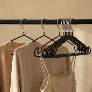 Clothes Hangers, 20Pack,Black Metal Hangers,15.7'W Space-Saving Shirt Hanger,Non-Slip Heavy Duty Hanger with Deep Shoulder Notches for Dress and Camisole Clothes Hangers, 20Pack,Black Metal Hangers,15.7'W Space-Saving Shirt Hanger,Non-Slip Heavy Duty Hanger with Deep Shoulder Notches for Dress and Camisole