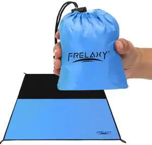 Pocket Picnic Blanket, Waterproof Sandproof Beach Mat, Compact Camping Tarp for Festivals, Hiking, Travel, Outdoor Recreation (Blue, 57'' x 60'') Pocket Picnic Blanket, Waterproof Sandproof Beach Mat, Compact Camping Tarp for Festivals, Hiking, Travel, Outdoor Recreation (Blue, 57'' x 60'')