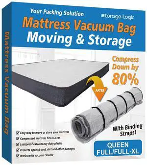 Foam Mattress Vacuum Bag with 4 Adjustable Packing Straps for Moving, Storage, Shipping, Vacuum Seal Mattress Bag with Packaging Straps (Queen/Full/Full-XL) Foam Mattress Vacuum Bag with 4 Adjustable Packing Straps for Moving, Storage, Shipping, Vacuum Seal Mattress Bag with Packaging Straps (Queen/Full/Full-XL)