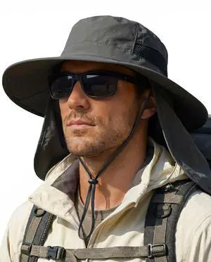 Sun Hats for Men Wide Brim Bucket Hat with Neck Flap for Fishing & Hiking Mens Sun Hat for UV Protection (US, Alpha, One Size, Dark Grey) Sun Hats for Men Wide Brim Bucket Hat with Neck Flap for Fishing & Hiking Mens Sun Hat for UV Protection (US, Alpha, One Size, Dark Grey)