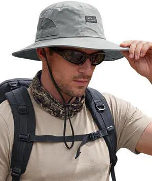 Hiking Hat, UPF50+ Wide Brim Sun Bucket Hats for Men Women, UV Protection, Fishing Outdoor Safari (US, Alpha, One Size, Light Grey) Hiking Hat, UPF50+ Wide Brim Sun Bucket Hats for Men Women, UV Protection, Fishing Outdoor Safari (US, Alpha, One Size, Light Grey)