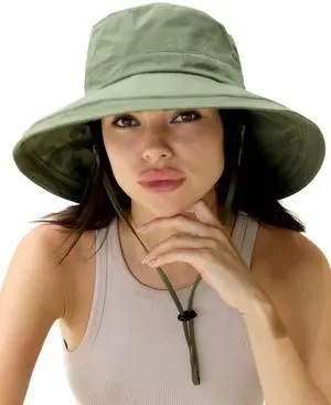 for Women Gardening Hat Wide Brim Ponytail Beach Sun Protection Breathable Cotton Summer Hat with Fold-Up Brim Green for Women Gardening Hat Wide Brim Ponytail Beach Sun Protection Breathable Cotton Summer Hat with Fold-Up Brim Green