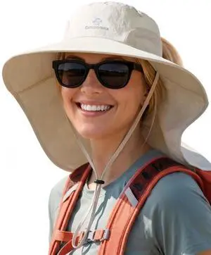Sun Hats for Women Men UPF 50+ UV Protection Wide Brim Hiking Fishing Hat with Neck Flap, Beige Sun Hats for Women Men UPF 50+ UV Protection Wide Brim Hiking Fishing Hat with Neck Flap, Beige