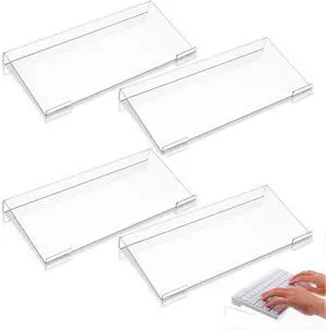 4 Pack Acrylic Computer Keyboard Stand, Clear Tilted Ergonomic Keyboard Tray Riser Holder for Office Desk, Home Use 4 Pack Acrylic Computer Keyboard Stand, Clear Tilted Ergonomic Keyboard Tray Riser Holder for Office Desk, Home Use