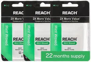Waxed Dental Floss, 2X More Value, Plaque Remover for Teeth, Shred Resistant, Floss Slides Smoothly, Easy to Use, Waxed, for Adults & Kids, Oral Care, PFAS Free, 3 Pack, 115 yd, Mint Waxed Dental Floss, 2X More Value, Plaque Remover for Teeth, Shred Resistant, Floss Slides Smoothly, Easy to Use, Waxed, for Adults & Kids, Oral Care, PFAS Free, 3 Pack, 115 yd, Mint