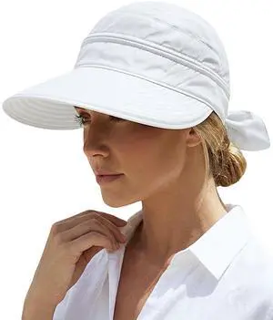2-in-1 Womens Sun Visor Hat Wide Brim Sun Hat Zipper Off Ponytail Friendly, Lightweight Quick Dry, Summer UV Protection, White 2-in-1 Womens Sun Visor Hat Wide Brim Sun Hat Zipper Off Ponytail Friendly, Lightweight Quick Dry, Summer UV Protection, White