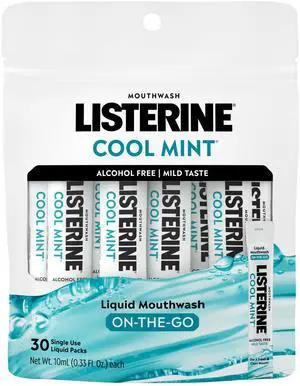 Mouthwash On-the-Go Travel Essentials Individual Packets of Alcohol-Free Cool Mint Flavor Oral Rinse Kills Bad Breath Germs Mini Travel Size Mouthwash, 30 ct Mouthwash On-the-Go Travel Essentials Individual Packets of Alcohol-Free Cool Mint Flavor Oral Rinse Kills Bad Breath Germs Mini Travel Size Mouthwash, 30 ct