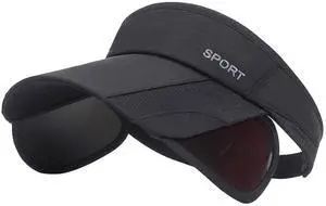 Summer Sun Visor Hat - Women Adjustable Golf Cap with Retractable Brim, UV Protection Beach/Tennis Sport Hat (Black) Summer Sun Visor Hat - Women Adjustable Golf Cap with Retractable Brim, UV Protection Beach/Tennis Sport Hat (Black)