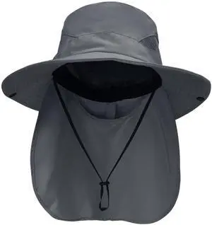 Sun Hats for Men Women with Neck Flap UPF 50+ UV Protection Wide Brim Bucket Hat Safari Hiking Fishing Hats DarkgrayNeck Flap Sun Hats for Men Women with Neck Flap UPF 50+ UV Protection Wide Brim Bucket Hat Safari Hiking Fishing Hats DarkgrayNeck Flap