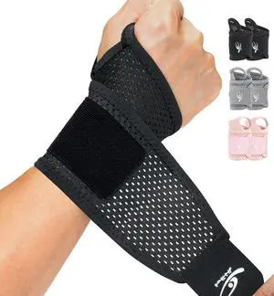 2-Pack Ultra-Thin Mesh Wrist Wraps - Breathable, Adjustable Wrist Support for Workouts & Daily Use - Unisex Wrist Brace for Pain Relief, Tendonitis, Carpal Tunnel - One Size Fits All (Black) 2-Pack Ultra-Thin Mesh Wrist Wraps - Breathable, Adjustable Wrist Support for Workouts & Daily Use - Unisex Wrist Brace for Pain Relief, Tendonitis, Carpal Tunnel - One Size Fits All (Black)