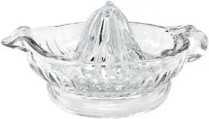 H223 Glass Manual Juicer with Handle and Pour Spout Vintage-Style Clear Glass Lemon Juicer | Manual Orange Juice Squeezer for Citrus Fruits | Glass Citrus Juicer for Kitchen and Bar Use H223 Glass Manual Juicer with Handle and Pour Spout Vintage-Style Clear Glass Lemon Juicer | Manual Orange Juice Squeezer for Citrus Fruits | Glass Citrus Juicer for Kitchen and Bar Use
