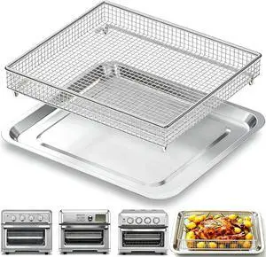 Air Fryer Tray Replacement for Cuisinart TOA-60 TOA-65 TOA-70 Convection Toaster Oven Tray Replacement, 12.4"x11" Steel Baking Pan and Wire Rack Mesh Basket Accessories Parts, NonStick/Dishwasher Safe Air Fryer Tray Replacement for Cuisinart TOA-60 TOA-65 TOA-70 Convection Toaster Oven Tray Replacement, 12.4"x11" Steel Baking Pan and Wire Rack Mesh Basket Accessories Parts, NonStick/Dishwasher Safe