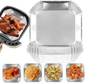 Air Fryer Paper Liners, 100Pcs Aluminum Foil Air Fryer Disposable Paper Liner, 6.3 Square Non-stick Sheets, Food Grade Aluminum Foil for Baking, Frying, Grilling, Roasting Microwave Air Fryer Paper Liners, 100Pcs Aluminum Foil Air Fryer Disposable Paper Liner, 6.3 Square Non-stick Sheets, Food Grade Aluminum Foil for Baking, Frying, Grilling, Roasting Microwave