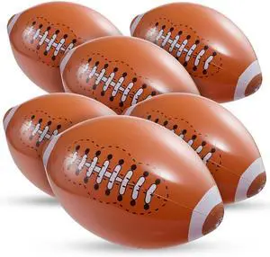 Inflatable Football Beach Balls (6 Pack) - 16-Inch Durable Beach Balls for Kids, Summer Pool Toys, Football Party Favors, Sports Theme Decorations, Giveaways Inflatable Football Beach Balls (6 Pack) - 16-Inch Durable Beach Balls for Kids, Summer Pool Toys, Football Party Favors, Sports Theme Decorations, Giveaways