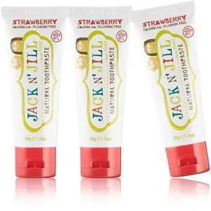 Natural Children's Toothpaste, Organic Strawberry, Fluoride Free, SLS Free, Vegan, 1.76oz, 3-Pack Natural Children's Toothpaste, Organic Strawberry, Fluoride Free, SLS Free, Vegan, 1.76oz, 3-Pack