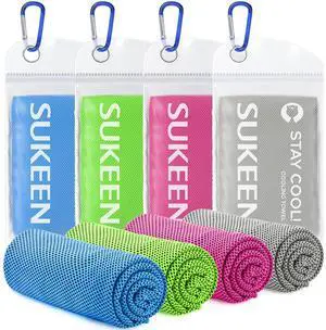 4 Pack Cooling Towels (40"x12"), Cooling Neck Wraps, Ice Towel, Soft Breathable Chilly Towel,Microfiber Towel for Yoga,Sport,Running,Gym,Workout,Camping,Fitness,Workout & More Activities 4 Pack Cooling Towels (40"x12"), Cooling Neck Wraps, Ice Towel, Soft Breathable Chilly Towel,Microfiber Towel for Yoga,Sport,Running,Gym,Workout,Camping,Fitness,Workout & More Activities