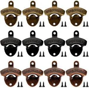 12-Piece Wall Mounted Vintage Metal Bottle Opener for Bar, KTV, Home and Outdoor 12-Piece Wall Mounted Vintage Metal Bottle Opener for Bar, KTV, Home and Outdoor