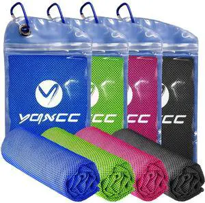 4 Pack Cooling Towels (47"x12"), Ice Cool Neck Towel, Soft Breathable Microfiber for Yoga, Golf, Gym, Running, Camping & Hot Weather 4 Pack Cooling Towels (47"x12"), Ice Cool Neck Towel, Soft Breathable Microfiber for Yoga, Golf, Gym, Running, Camping & Hot Weather